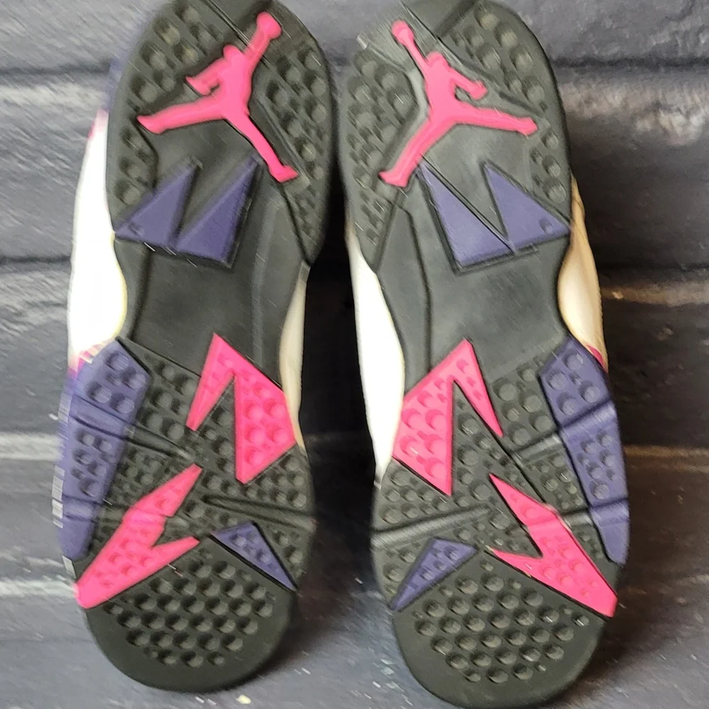 Air Jordan 7 Retro GS White Fireberry US SZ 5Y 442960 117